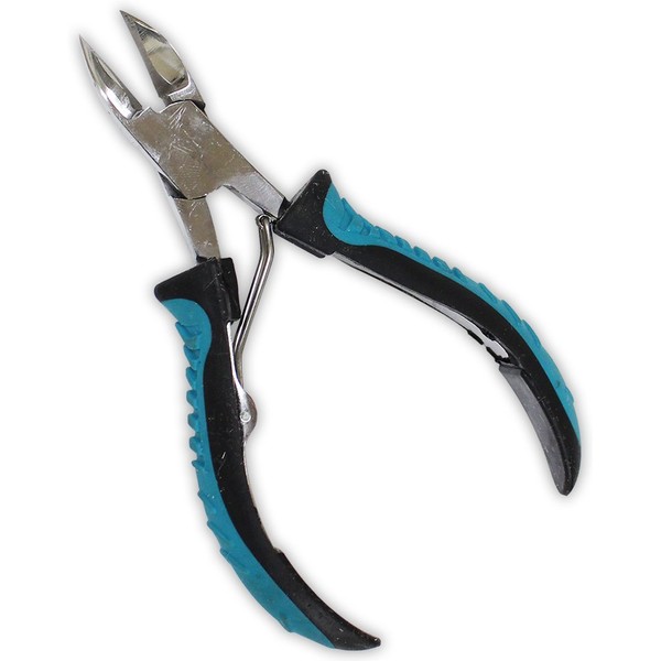5 Inch Curved Jaw Nail Clipper With Teal And Black Handles (ToolUSA: LPAK-81-P667)