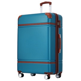 Merax 28-Inch Luggage 1 Piece with TSA Lock, Expandable Lightweight Suitcase Spinner Wheels, Vintage Luggage, Blue
