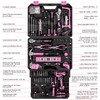 Pink Tool Kit Box Drill Set：DEKOPRO Home Mechanic Toolbox with