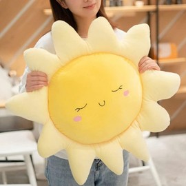 OUKEYI Soft Sun Cushion, Plush Cushion, Stuffed Toy, Decorative Cushion for Home, Gift, Children's Cushion, Stuffed Animal Toy, Sun Shape, Chair Cushion, Sofa Cushion, Car Cushion (45 cm), 45 cm