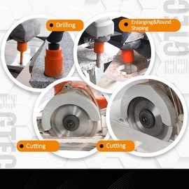 Core Drill Bit Kit BGTEC Diamond Hole Saw Set for Porcelain Tile Ceramic Marble Brick Granite Stone,5/8"-11 Thread 6/8/10/16/20/25/32/50mm+10mm Finger Milling Bit+Adapter+4.5" Diamond Blade