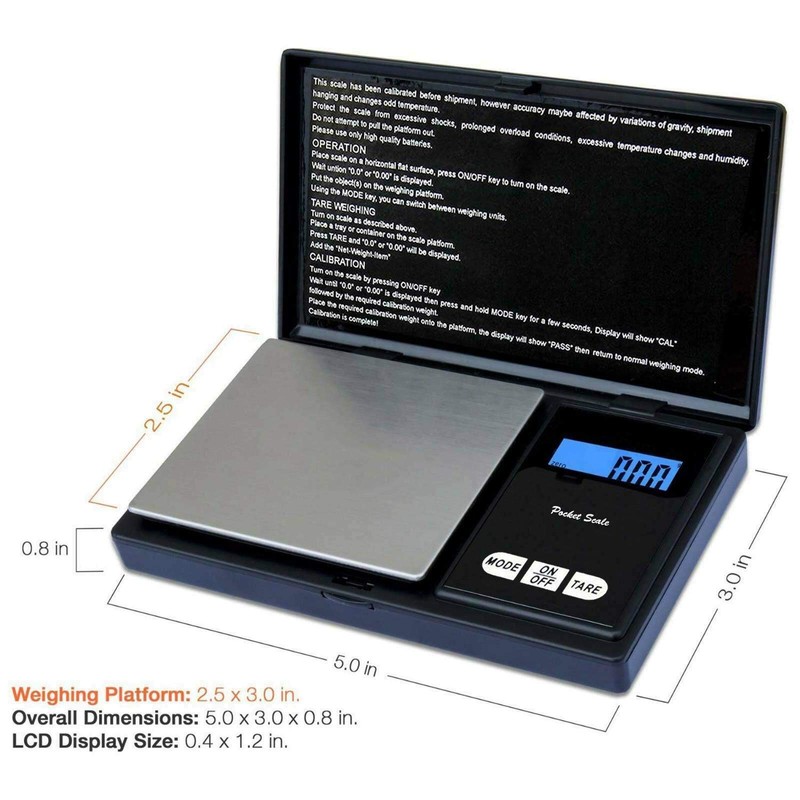 E-FAST Pocket Scale Portable Digital Scale with Back-lit LCD Display,