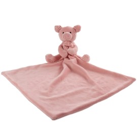 Apricot Lamb Pig Blanket Cute Comforter Soft Loveys for Baby Boy and Girl, Security Blanket for Babies, Infant and Toddlers, Pink 13.8 Inches