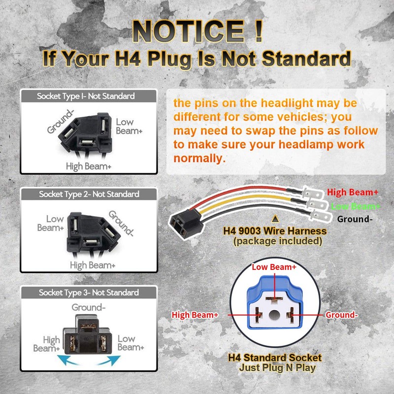 COWONE 60W 4X6 inch Rectangular LED Headlights for H4651 H4652