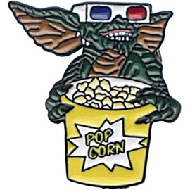 Evil Gremlin Spike Character With Popcorn 1" Tall Enamel Metal Pin