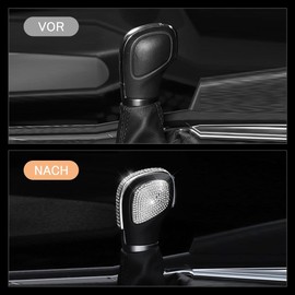 BLINGOOSE Glitter Car Accessories for Volkswagen VW Gear Knob Cover Sticker Bling Car Decor Accessories for VW Beetle Jetta Atlas Tiguan Golf Passat Arteon Touareg Eos Rhinestone Metal Pack of 3