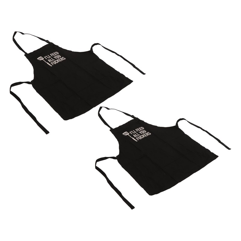 2pcs Kitchen Cooking Aprons Adjustable Bib Soft Chef Apron with