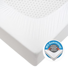 Genius eazzzy Mattress Protector 90 x 200 cm | 38 cm Height | Waterproof Mattress Topper for Mattresses & Toppers | Especially Soft, Breathable and Noiseless, White
