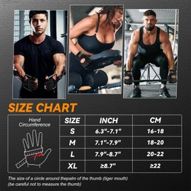 flintronic Fitness Gloves, Training Gloves for Men and Women, Ventilated Fitness Gloves with Wrist Strap, Complete Palm Protection for Gym Exercise, Strength Training, Bodybuilding (S)