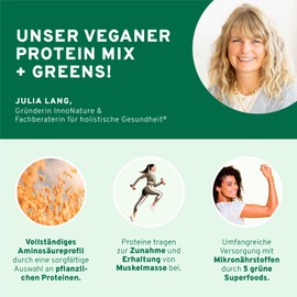InnoNature Bio Green Protein Mix I mit 8 pflanzlichen Proteinquellen und 5 nährstoffreichen Superfoods I 450g | Vegan & ohne künstliche Süßungsmittel