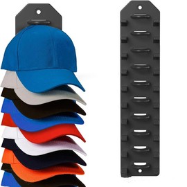 Baseball Cap Organizer, Wall Hat Rack, Hat Storage Display Holder, Holds Up to 10 Hats, Suitable for Door, Bedroom, Closet hanging minimalist Smooth Hangable Springtok Multicolor Decor Black:_Black