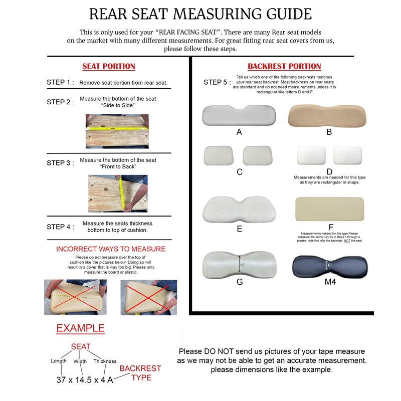 Up To Par Covers Golf Cart Seat Cover for Rear