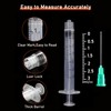 50 Pack 3ml/cc Disposable Luer Lock Lab Syringes with 21Ga