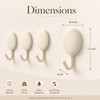 DAZANJA Adhesive Wall Hooks 8 Pack, Heavy Duty Hooks for