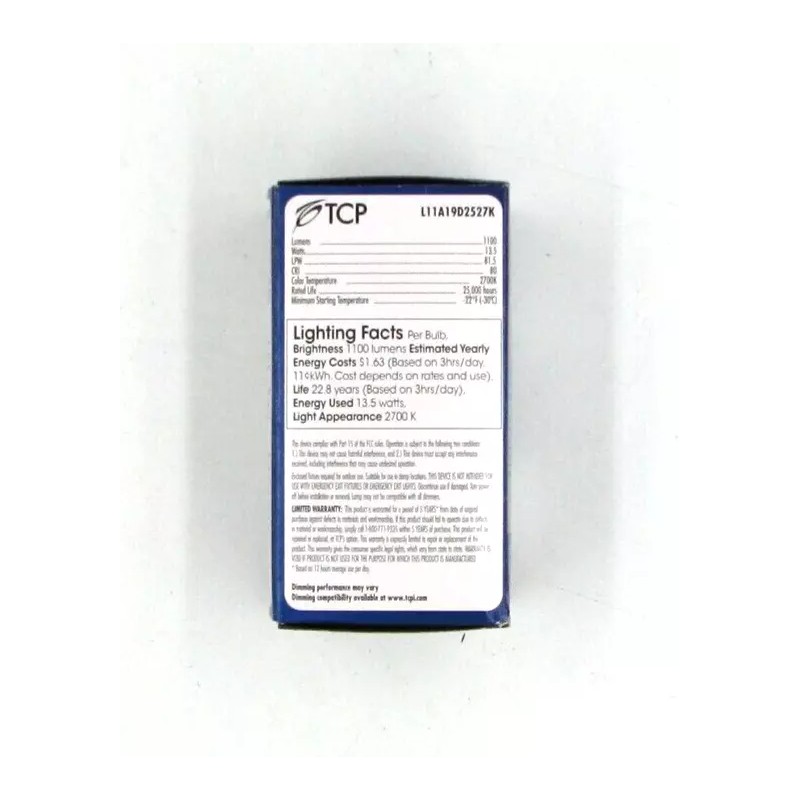TCP 9.5 Watt (60W Equal) A19 2700K Dimmable LED Light