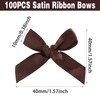 Brown Mini Ribbon Bows 1.57” Satin Small Bows for Sewing