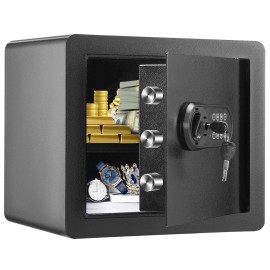 1.2 Cubic Feet Steel Security Home Safe Digital Keypad Fire-Proof Cabinet 2 Keys Smart Locks Safe Secure Protection for YourVolume: 1.2 cubic feet
