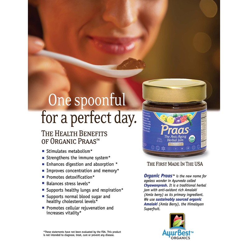 AyurBest Praas/Chyawanprash - 100% USDA Certified Organic Herbal Jam, 14
