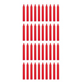 Mega Candles 40 pcs Unscented Red Exquisite Mini Taper Candle, 4 Inch Tall x 1/2 Inch Diameter, Supreme Chimes, Enchantment, Rituals, Casting Spells, Witchcraft, Wiccan, Metaphysical