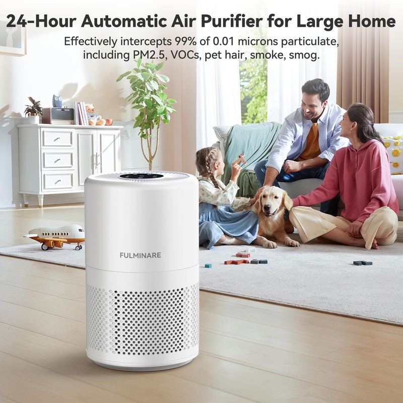 FULMINARE Air Purifiers for Home Large Room, 1095 Ft² Coverage,