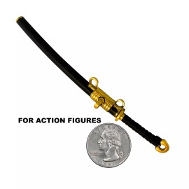 Figures Toy Company Set of 3 Black Toy Katana Swords with Removable Sheath for 6-8 Inch Figures