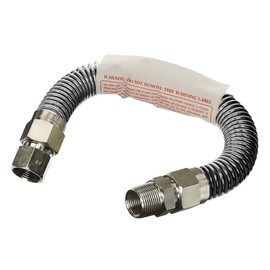 Gas Connector Kit 18 inch Stainless Steel, 5/8” OD Flexible Gas Hose Connector for Gas Range, Furnace, Stove with 1/2” FIP x 1/2” MIP Stainless Steel Fittings, 18” Gas Appliance Hook up Kit