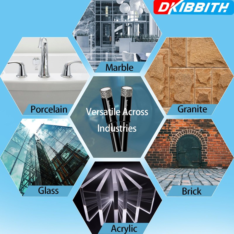 DKIBBITH 7 Pack Dry Diamond Drill Bits & Tile Drill