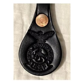 Guardian Leather Works Firefighters Leather Pull Tab SCBA Mask Quick Release- 2 Side Embossed- New