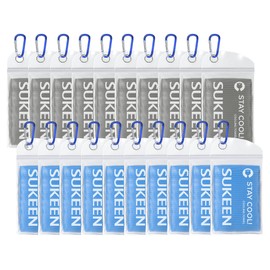 Sukeen Cooling Towels for Neck and Face(40"x12"), Cooling Towels Bulk, Cool Towels for Neck, Gym Towels, Cooling Towels for Hot Weather, Sweat Towels for Gym, Workout, Sports, Sky Blue Dark Gray 20Pcs