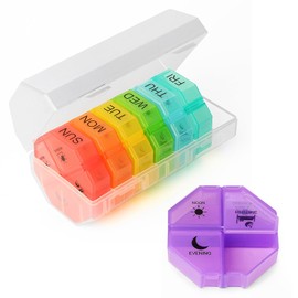 Weekly Pill Box 7 Day 4 Times a Day,Pill Organiser with 28 Compartments, Tablet Organiser for Vitamins,Medication and Supplements (Clear)