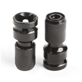 Pack of 2 Impact Wrench Bit Adapter, 1/2 Inch Square Drive to 1/4 Inch Bit Adapter, Bit Holder Socket Adapter, Impact Wrench Accessories for Impact Wrench, Impact Wrench Nuts, Bit