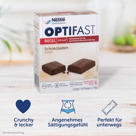 OPTIFAST Diät Riegel Schokolade zum Abnehmen | eiweißreicher Mahlzeitenersatz zum Gewichtsmanagement | leckerer Geschmack kombiniert mit wichtigen Vitaminen und Mineralstoffen | 6 x 70g