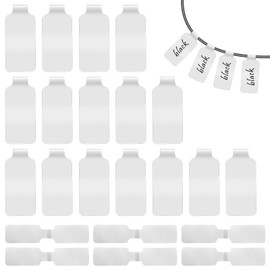 60 Pieces Self-Adhesive Cable Labels Paste Wire Labels Nylon Writable Cord Labels Tags Reusable White Cable Tags Waterproof Wire Tags Markers for Cable Management, Computers and More