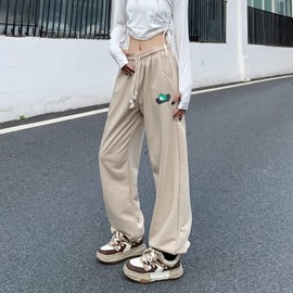 Skateboard Frog Women's Pants Casual Sweatpants Cute Printed Baggy Joggers Trousers Khaki