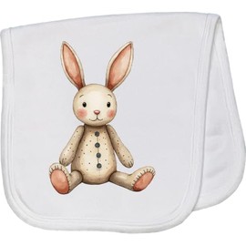 inktastic Vintage Plush Bunny Rabbit Baby Burp Cloth White 464b8