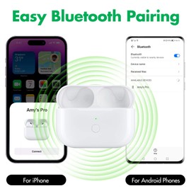 Kenko Back Wireless Charging Case Compatible with AirPods Pro 1st & 2nd Generation,Replacement Charger Case with Bluetooth Pairing Sync Button,White