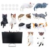 UPIQNG 5 Pcs Mini Cat Figurines Computer Monitor Decor Cute