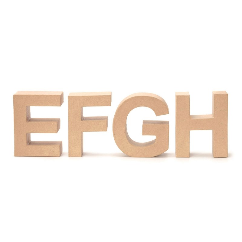 Glorex Cardboard Letter, Number and Characters, Letter E, E, natural