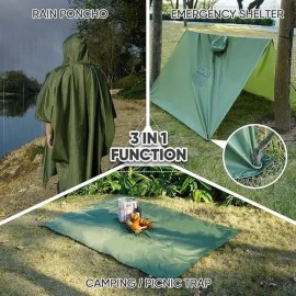 Chubasquero Impermeable Portátil Con Manga Con Capucha                                                                                                