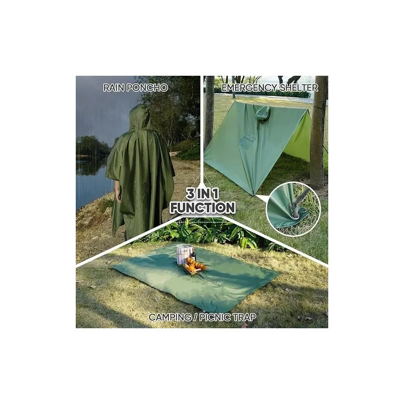 Chubasquero Impermeable Portátil Con Manga Con Capucha