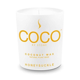 Stone Candle, Coco by Stone All Natural Coconut Wax Candle Honeysuckle 11oz