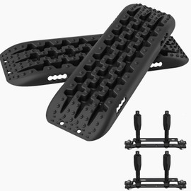 ALL-TOP Recovery Traction Boards, 2PCS & Mounting Kit, Reinforced Off Road Bendable Tire Friction Tracks (3rd Gen, Black)