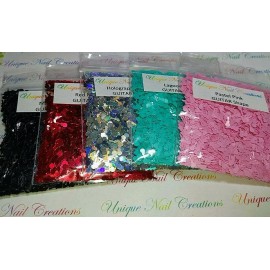 Unique Nail Creations GUITAR SHAPE~U Choose Color~ Glitter Shapes~Acrylic - Lagoon Teal