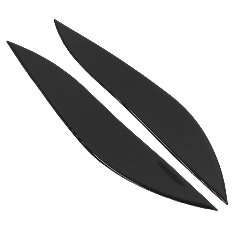Front Headlight Eyebrow Eye Lid Cover Trim Piano Black Replacement