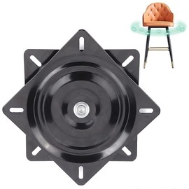 Metal Furniture Turntable, 360° Degree Swivel Fitting Turntable Ball Bearing, Swivel Fitting, Swivel Plate, Square Turntable Bearing, for Stools, Tables, Bookshelves 5 Inches, 2 mm Thick (Black)