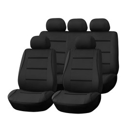 Sandfren Car Front Seat Covers Only, Waterproof Anti Slip Vehicles Low Back Piping Seat Protectors, Breathable Auto Interior Chair Protection Accessories, Universal for SUV, Truck, RV (Black)