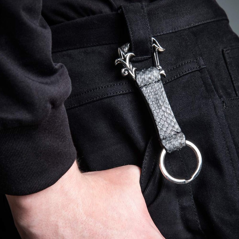 Artemis Classic ACLK0024 Floral Carabiner Keychain Python Men's Brand Jewelry