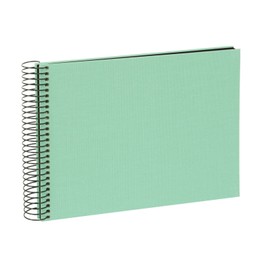 goldbuch Bella Vista Spiral Album, Linen Spiral Bound, Photo Album with 40 Black Pages, Photo Book for Gluing, Photo Album, Neo Mint, Approx. 24 x 17 x 2.8 cm