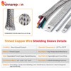 SUNNAREPOON Tinned Copper Wire Shielding Sleeve, Expandable Ground Strap Wiring