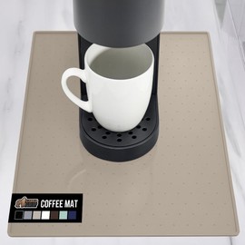 GORILLA GRIP Silicone Coffee Mat, Espresso Machine Bar Accessories, Keep Kitchen Counters Clean, Stays in Place, Waterproof and Heat Resistant Dish Drying Mats, Home Decor Essentials, 10x14, Navy